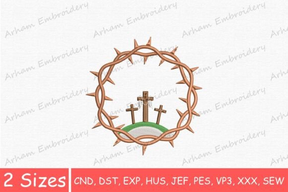 Crown of Thorns with Three Crosses Embroidery Review