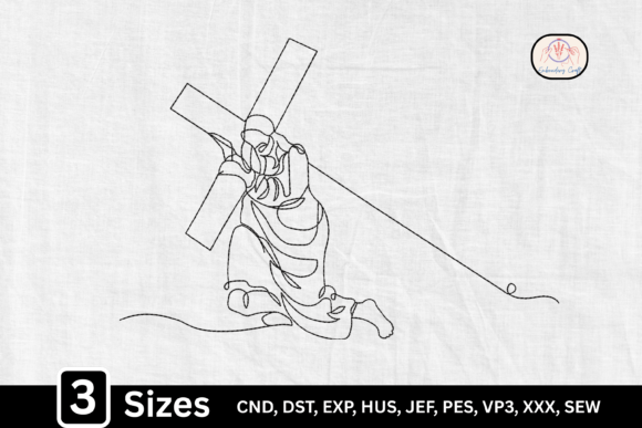 Line Art Jesus Carrying the Cross Embroidery Review